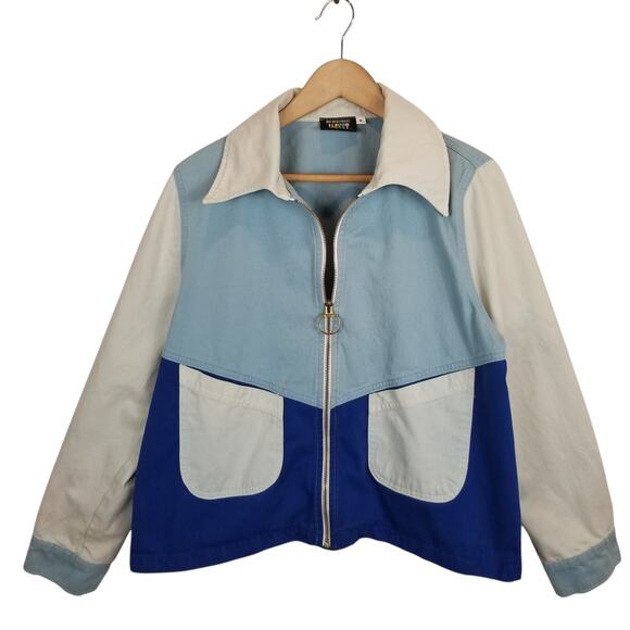 Big Bud Press Jackets & Blazers - Big Bud Press Ricky Zip Front Jacket Blue Color Block Unisex Size Large